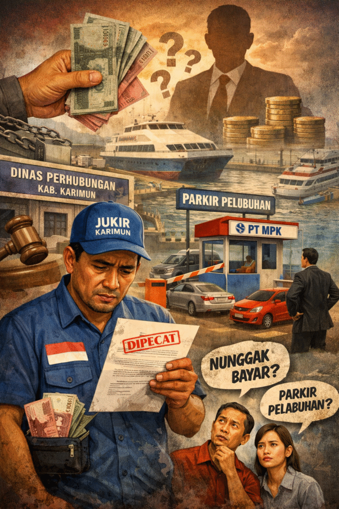 image-25-683x1024 Pernah Dipecat karena Tunggakan Retribusi, Kini Kelola Parkir Pelabuhan : Publik Karimun Bertanya