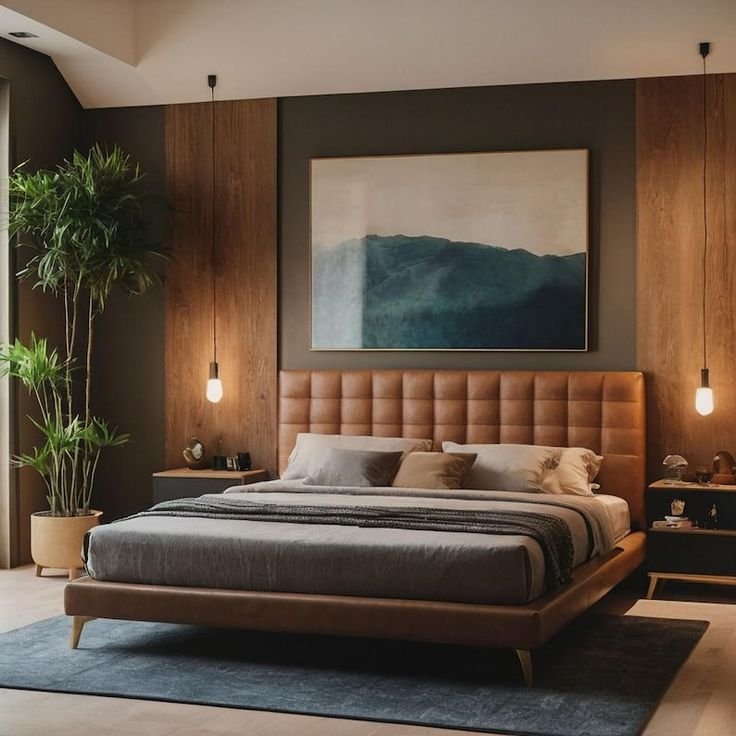 Tan Faux Leather Headboard Custom Wall Panel for Modern Interiors Adjustable Bed Designer Pick Free Delivery – No Customs Fees Etsy UK