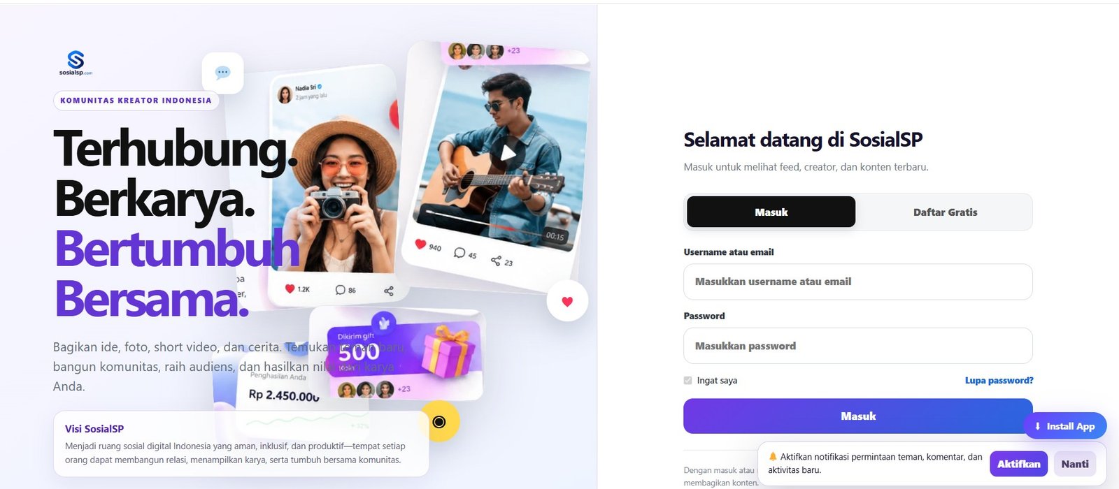 Gebrakan Kreasi Anak Muda: Sosialsp.com, Platform Komunitas Produktif 100% Karya Indonesia