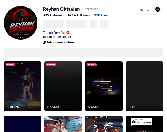Reyhan Oktavian, Kreator TikTok yang Aktif Membagikan Konten Free Fire